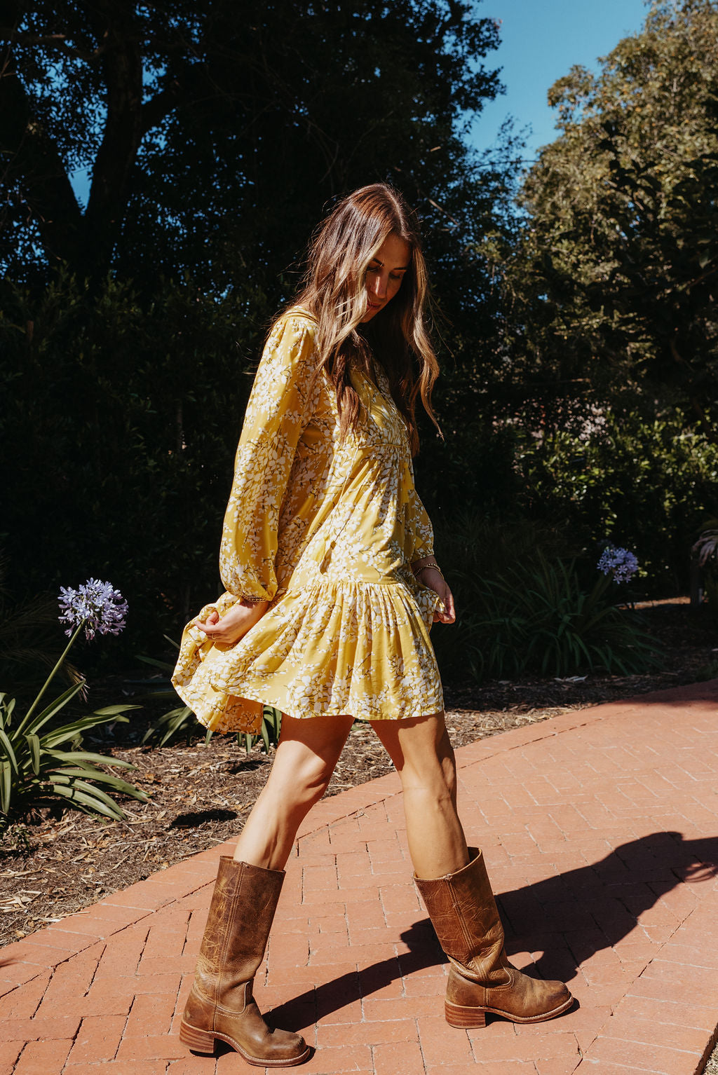 Western Dress - Gold Cotton Cassy Anne Western Dress - Gold Cotton Cassy Anne