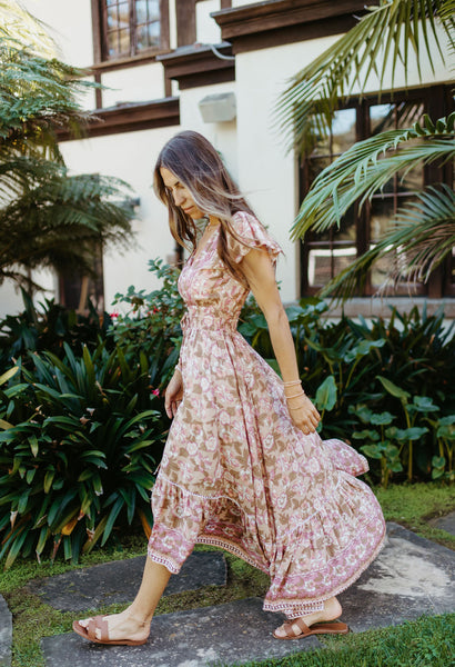 Firenze Dress - Mauve Gardenia – Cassy Anne