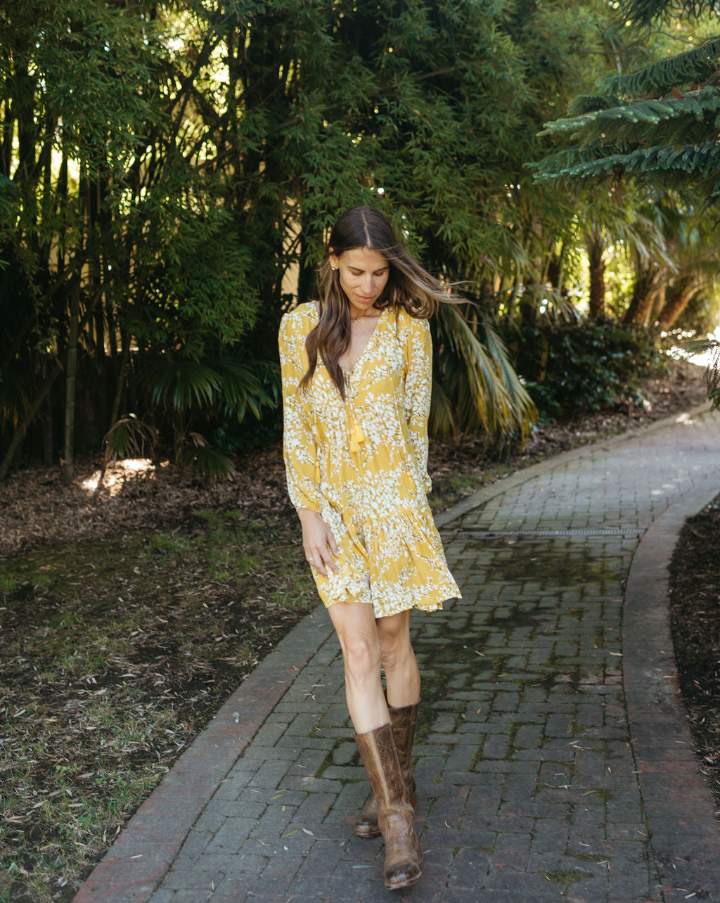 Western Dress - Gold Cotton Cassy Anne Western Dress - Gold Cotton Cassy Anne