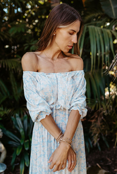 Barcelona Dress - Sweet Blue Gypsy Flower Cassy Anne Barcelona Dress - Sweet Blue Gypsy Flower Cassy Anne